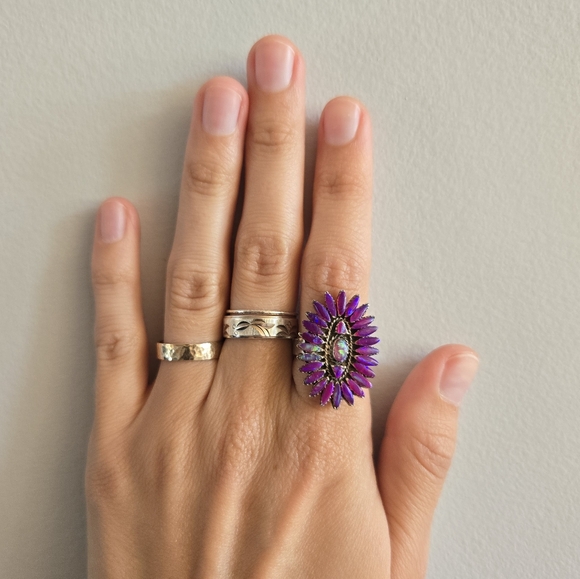 Purple Opal Sterling Silver Ring